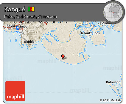 Shaded Relief Map of Kangué