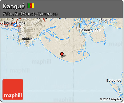 Shaded Relief Map of Kangué