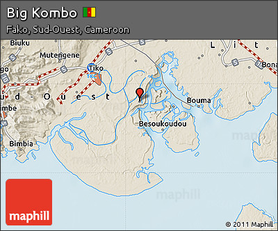 Shaded Relief Map of Big Kombo