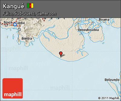 Shaded Relief Map of Kangué