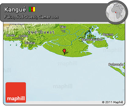 Physical Panoramic Map of Kangué