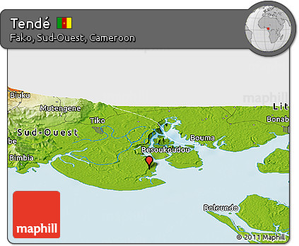 Physical Panoramic Map of Tendé