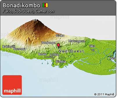 Physical Panoramic Map of Bonadikombo