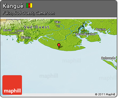 Physical Panoramic Map of Kangué