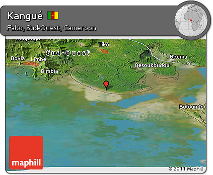 Satellite Panoramic Map of Kangué