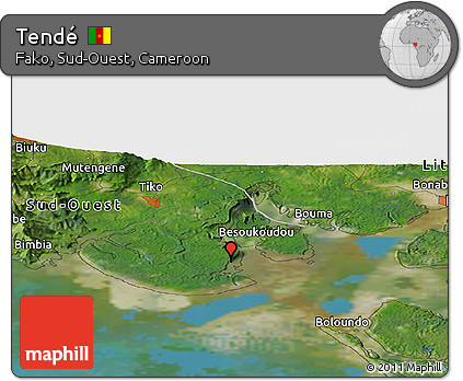 Satellite Panoramic Map of Tendé