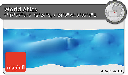 Physical Panoramic Map of the Area around 3° 30' 2" S, 0° 4' 30" E
