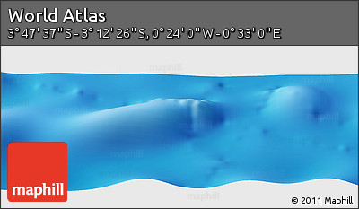 Physical Panoramic Map of the Area around 3° 30' 2" S, 0° 4' 30" E