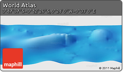 Physical Panoramic Map of the Area around 3° 30' 2" S, 0° 4' 30" E