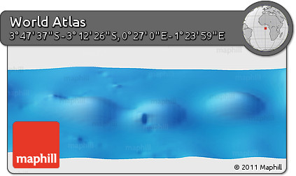 Physical Panoramic Map of the Area around 3° 30' 2" S, 0° 55' 29" E
