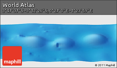 Physical Panoramic Map of the Area around 3° 30' 2" S, 0° 55' 29" E