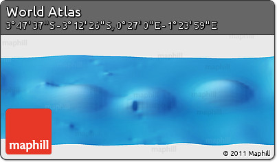 Physical Panoramic Map of the Area around 3° 30' 2" S, 0° 55' 29" E