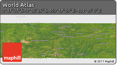 Satellite Panoramic Map of the Area around 3° 30' 2" S, 103° 46' 30" E