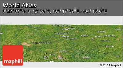 Satellite Panoramic Map of the Area around 3° 30' 2" S, 103° 46' 30" E