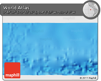 Physical 3D Map of the Area around 3° 30' 2" S, 103° 37' 30" W