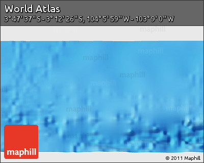 Physical 3D Map of the Area around 3° 30' 2" S, 103° 37' 30" W