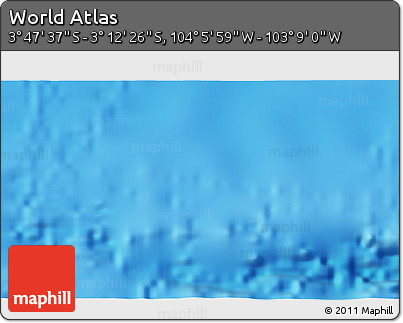 Physical 3D Map of the Area around 3° 30' 2" S, 103° 37' 30" W