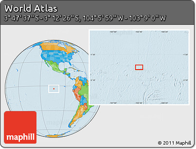 Political Location Map of the Area around 3° 30' 2" S, 103° 37' 30" W