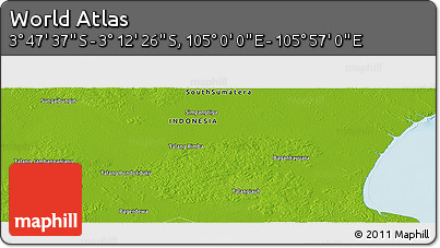 Physical Panoramic Map of the Area around 3° 30' 2" S, 105° 28' 29" E