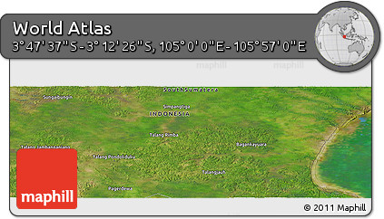 Satellite Panoramic Map of the Area around 3° 30' 2" S, 105° 28' 29" E