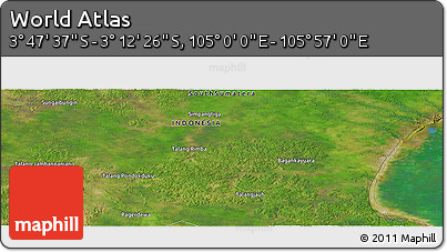 Satellite Panoramic Map of the Area around 3° 30' 2" S, 105° 28' 29" E
