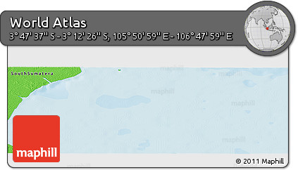 Political Panoramic Map of the Area around 3° 30' 2" S, 106° 19' 29" E
