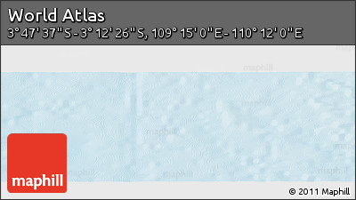 Physical Panoramic Map of the Area around 3° 30' 2" S, 109° 43' 29" E