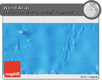 Physical 3D Map of the Area around 3° 30' 2" S, 109° 34' 29" W