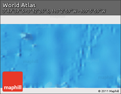 Physical 3D Map of the Area around 3° 30' 2" S, 109° 34' 29" W