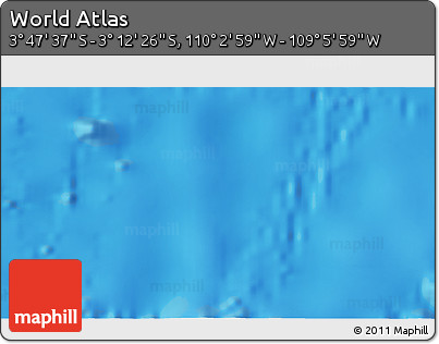Physical 3D Map of the Area around 3° 30' 2" S, 109° 34' 29" W