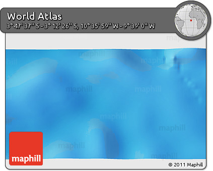 Physical 3D Map of the Area around 3° 30' 2" S, 10° 7' 30" W