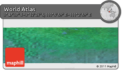Satellite Panoramic Map of the Area around 3° 30' 2" S, 110° 34' 29" E