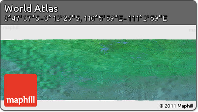 Satellite Panoramic Map of the Area around 3° 30' 2" S, 110° 34' 29" E