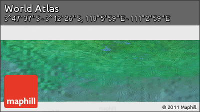 Satellite Panoramic Map of the Area around 3° 30' 2" S, 110° 34' 29" E
