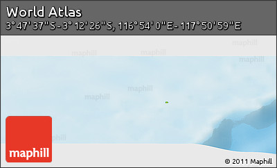 Physical Panoramic Map of the Area around 3° 30' 2" S, 117° 22' 30" E