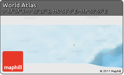 Physical Panoramic Map of the Area around 3° 30' 2" S, 117° 22' 30" E