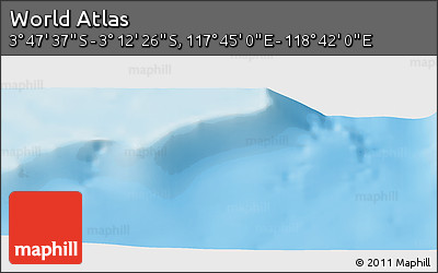Physical Panoramic Map of the Area around 3° 30' 2" S, 118° 13' 29" E
