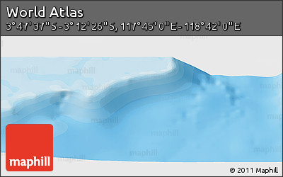 Political Panoramic Map of the Area around 3° 30' 2" S, 118° 13' 29" E
