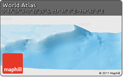 Political Panoramic Map of the Area around 3° 30' 2" S, 118° 13' 29" E