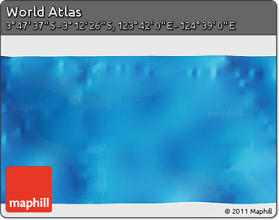 Physical 3D Map of the Area around 3° 30' 2" S, 124° 10' 30" E