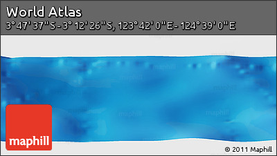Physical Panoramic Map of the Area around 3° 30' 2" S, 124° 10' 30" E