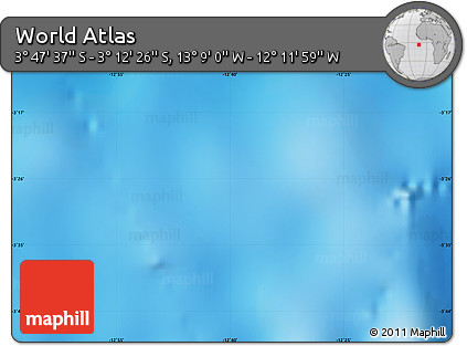 Physical Map of the Area around 3° 30' 2" S, 12° 40' 30" W