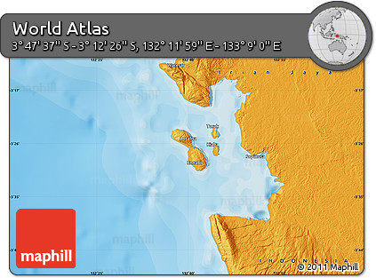 Political Map of the Area around 3° 30' 2" S, 132° 40' 30" E