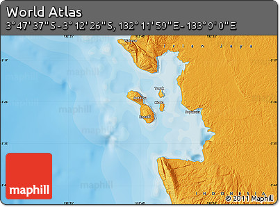 Political Map of the Area around 3° 30' 2" S, 132° 40' 30" E