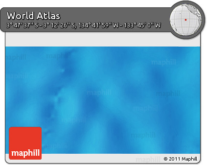 Shaded Relief 3D Map of the Area around 3° 30' 2" S, 134° 13' 29" W