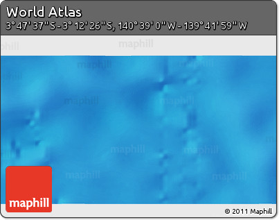 Physical 3D Map of the Area around 3° 30' 2" S, 140° 10' 30" W