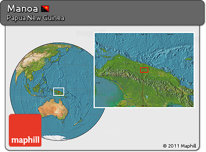 Satellite Location Map of Manoa