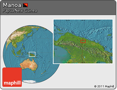 Satellite Location Map of Manoa