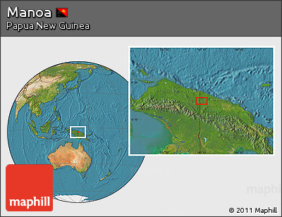 Satellite Location Map of Manoa