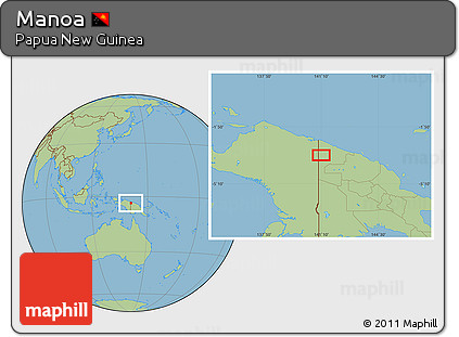 Savanna Style Location Map of Manoa